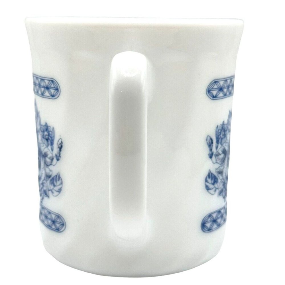 White Milk Glass Blue Floral Arcopal France Honorine Mug Coffee Tea Cup 8 oz - Picture 2 of 10